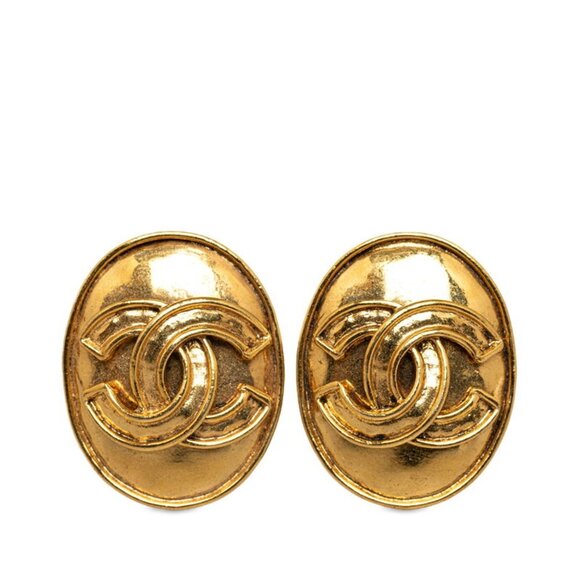 CHANEL Gold Coco Mark Earrings - Picture 1 of 4